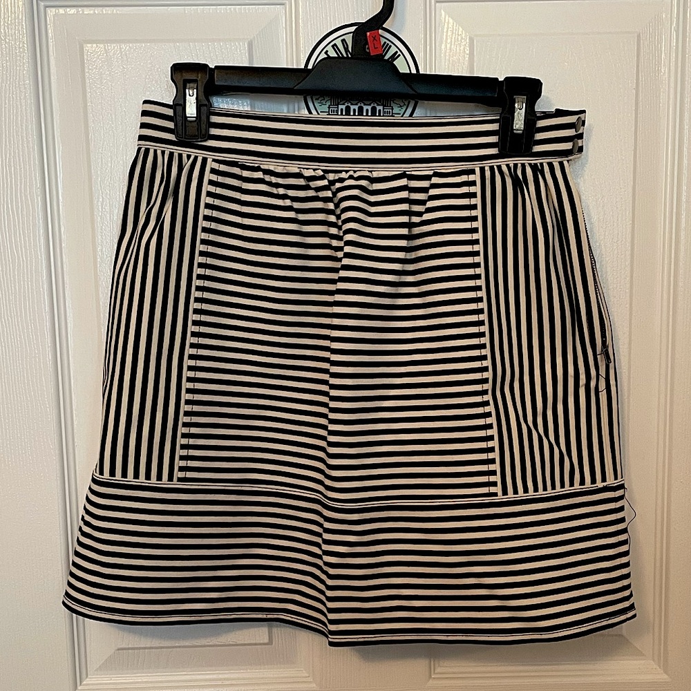 Barely worn black and white striped Madewell skirt